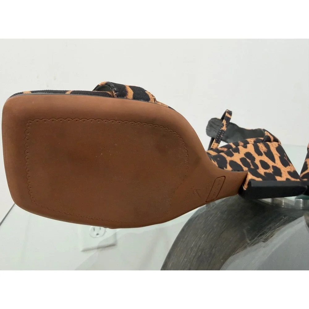 Franco Sarto Sadie Leopard Print Wedge Sandals Square Toe Ankle Strap Womens 9M